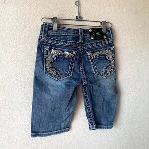 KIDS Miss Me y2k 2000s Rhinestone Bling Denim Shorts Girls 10